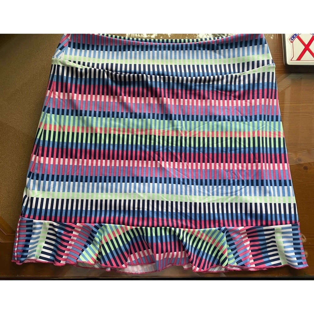 Golftini L Large Tutti Frutti Athletic Skort Skirt W Shorts Pockets Stretch